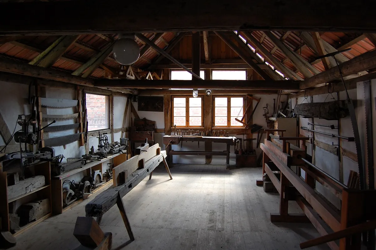 A joiner's workshop interior, the kind of facility a cabinet maker works from